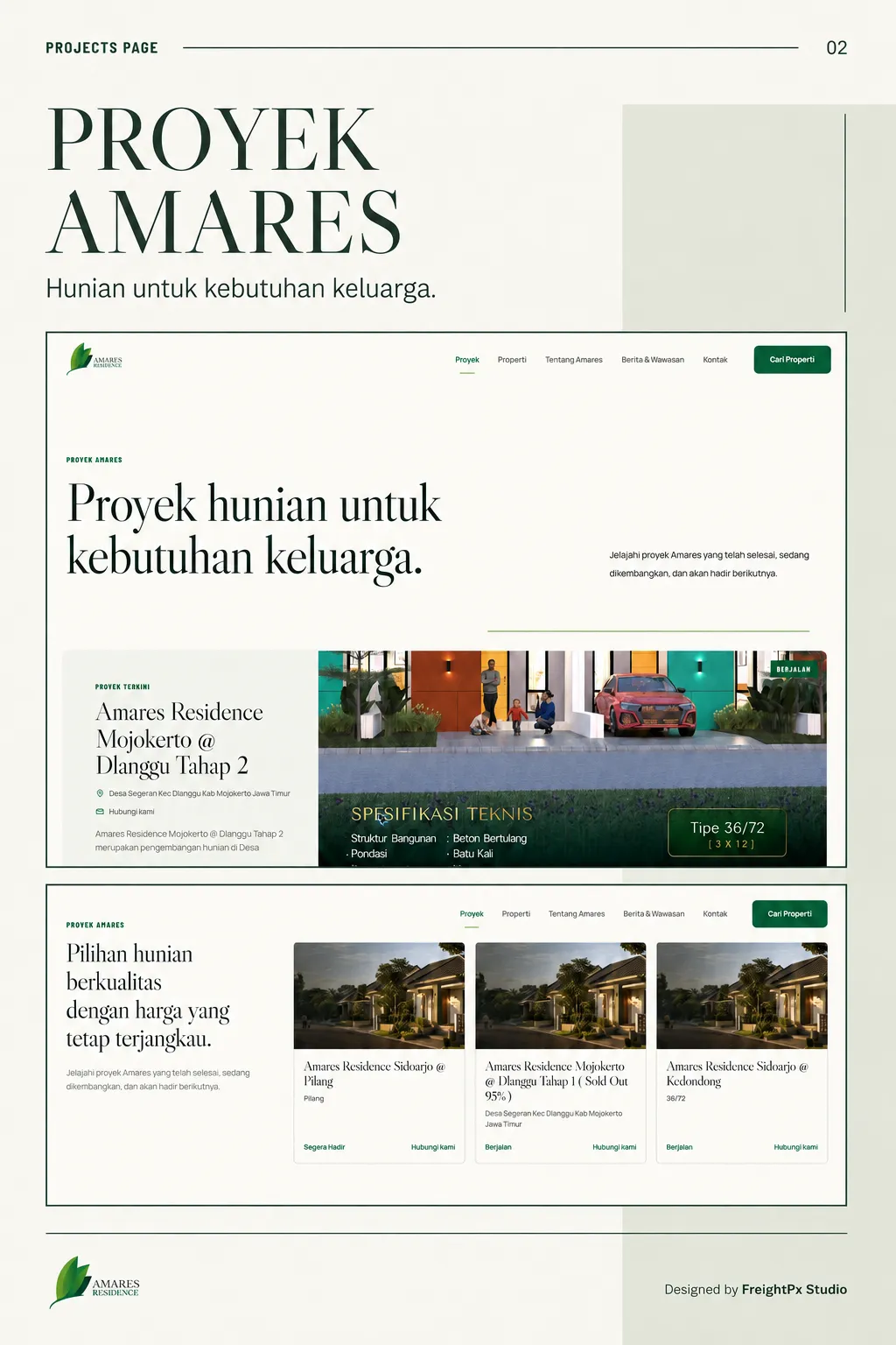 Amares Residence projects-page presentation with development and property listings