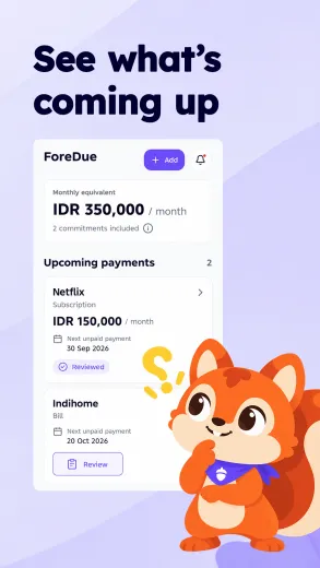 ForeDue Home Screen
